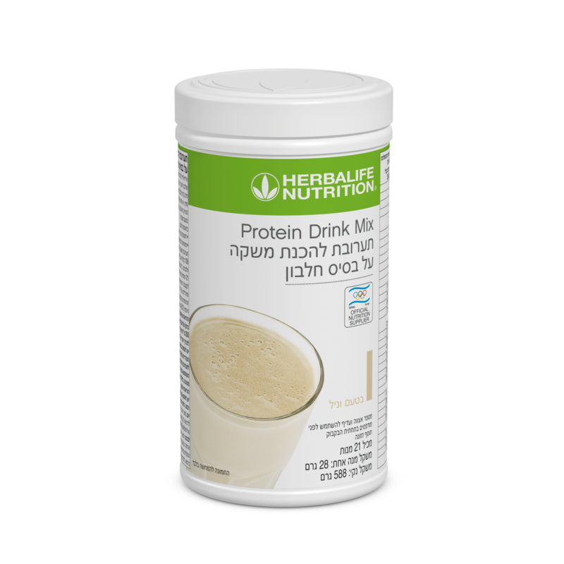 אבקה להכנת משקה על בסיס חלבון - Protein Drink Mix וניל 588 גרם
